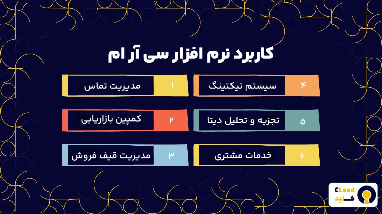 چند مورد کاربرد نرم افزار سی آر ام